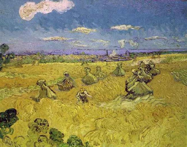 Vincent Van Gogh Wheat Stacks with Reaper oil painting image